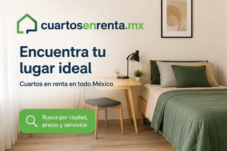 Habitación con mobiliario funcional publicada en Cuartos en Renta México